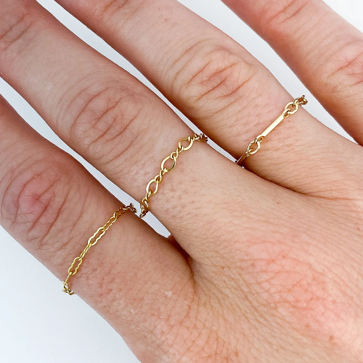 Wavy chain ring - gold fill — Karen Kriegel